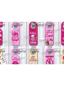 Σετ των 2 Intra απο ξύλο plywood 3mm-4mm πάχος Anti Valentines Door Hangers Δίασταση 15x15 cm INTRAFABR-112233333