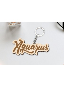 Intra απο ξύλο plywood 3mm-4mm πάχος Aquarius Zodiac Key Chain Δίασταση 30x20 cm INTRAFABR-96829989