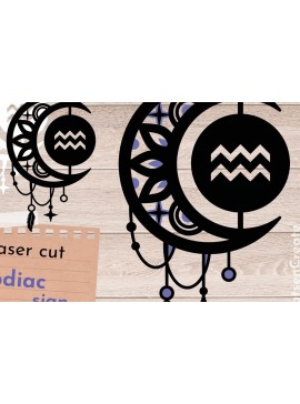 Intra απο ξύλο plywood 3mm-4mm πάχος Ζώδιο Υδροχόος, Dream Catcher Δίασταση 30x20 cm INTRAFABR-66840327