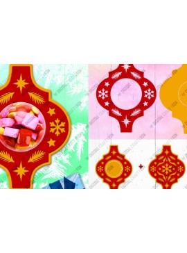 Σετ των 3 Intra απο ξύλο plywood 3mm-4mm πάχος Arabesque Candy Dome, τρισδιάστατο χριστουγεννιάτικο παιχνίδι Δίασταση 16x16 cm INTRAFABR-80253693