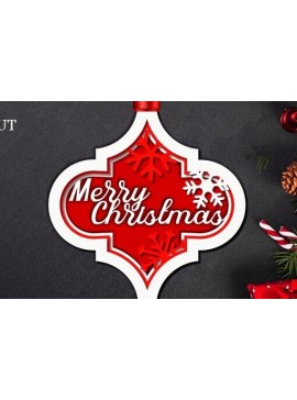 Σετ των 2 Intra απο ξύλο plywood 3mm-4mm πάχος Arabesque Christmas Layered Δίασταση 15x15 cm INTRAFABR-77327124