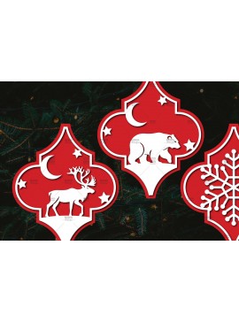 Intra απο ξύλο plywood 3mm-4mm πάχος Arabesque Χριστουγεννιάτικο Στολίδι 4,3x36 Δίασταση 3x3 cm INTRAFABR-106943338