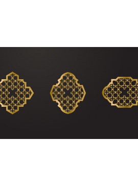 Σετ των 3 Intra απο ξύλο plywood 3mm-4mm πάχος Αραβικό παράθυρο με παραδοσιακό στολίδι Δίασταση 8x8 cm INTRAFABR-80396908