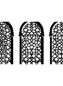 Σετ των 2 Intra απο ξύλο plywood 3mm-4mm πάχος Σχέδια αραβικής αψίδας Σχέδιο κοπής με λέιζερ Δίασταση 40x40 cm INTRAFABR-116035887