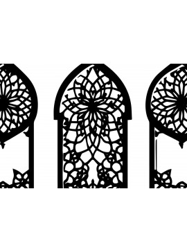 Σετ των 2 Intra απο ξύλο plywood 3mm-4mm πάχος Σχέδια αραβικής αψίδας Σχέδιο κοπής με λέιζερ Δίασταση 40x40 cm INTRAFABR-116036315