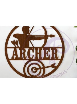 Σετ των 3 Intra απο ξύλο plywood 3mm-4mm πάχος Τοξοβολία Όνομα Τέχνης τοίχου Δίασταση 10x10 cm INTRAFABR-123461580