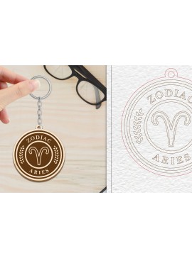 Σετ των 3 Intra απο ξύλο plywood 3mm-4mm πάχος Κοπή  Μπρελόκ Κριού | Ζώδιο Δίασταση 6x6 cm INTRAFABR-102217346