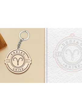 Σετ των 3 Intra απο ξύλο plywood 3mm-4mm πάχος Κοπή  Μπρελόκ Κριού | Ζώδιο Δίασταση 6x6 cm INTRAFABR-99926650