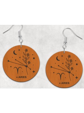 Σετ των 3 Intra απο ξύλο plywood 3mm-4mm πάχος Σκουλαρίκια Aries Zodiac Boho Δίασταση 2x2 cm INTRAFABR-28510402