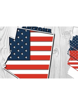 Σετ των 2 Intra απο ξύλο plywood 3mm-4mm πάχος Arizona USA 3d Flag Paper cut Δίασταση 1200x1200 cm INTRAFABR-65211664