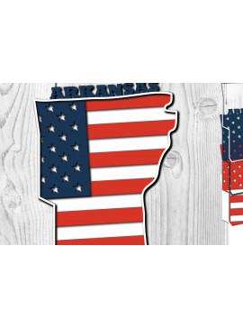 Σετ των 2 Intra απο ξύλο plywood 3mm-4mm πάχος Arkansas USA 3d Flag Paper cut Δίασταση 1200x1200 cm INTRAFABR-65211641