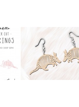 Σετ των 3 Intra απο ξύλο plywood 3mm-4mm πάχος κοπής με λέιζερ Armadillo Animal Earrings Δίασταση 1x2 cm INTRAFABR-120859021