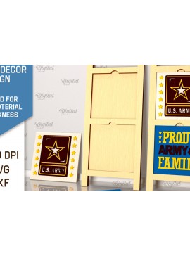 Σετ των 2 Intra απο ξύλο plywood 3mm-4mm πάχος Σήμα Στρατού . Επαγγελματικό λέιζερ σημάτων Δίασταση 30x20 cm INTRAFABR-102036322