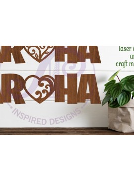 Σετ των 3 Intra απο ξύλο plywood 3mm-4mm πάχος Aroha Word Art Wall Art Signs, . Δίασταση 10x10 cm INTRAFABR-87063176
