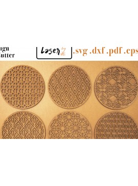 Σετ των 2 Intra απο ξύλο plywood 3mm-4mm πάχος Art Decò Coasters 2 για Δίασταση 30x20 cm INTRAFABR-101090023