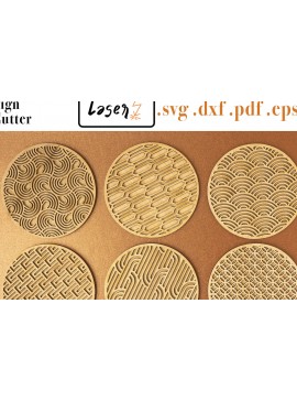 Σετ των 2 Intra απο ξύλο plywood 3mm-4mm πάχος Art Decò Coasters για κόφτη λέιζερ Δίασταση 30x20 cm INTRAFABR-58305580