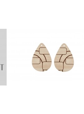 Σετ των 3 Intra απο ξύλο plywood 3mm-4mm πάχος Σκουλαρίκια Art Deco Δίασταση 1x1 cm INTRAFABR-36089065