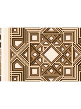 Σετ των 2 Intra απο ξύλο plywood 3mm-4mm πάχος Γρίλια Art Deco, Wall Art 3D Δίασταση 40x40 cm INTRAFABR-16761618