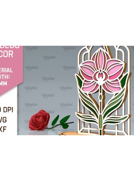 Σετ των 2 Intra απο ξύλο plywood 3mm-4mm πάχος Art Deco OrchFlower Cut  Δίασταση 30x20 cm INTRAFABR-99873221