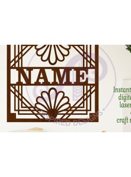 Σετ των 3 Intra απο ξύλο plywood 3mm-4mm πάχος Τετράγωνη επιγραφή ή κάρτα Art Deco 2 Δίασταση 6x6 cm INTRAFABR-121237672