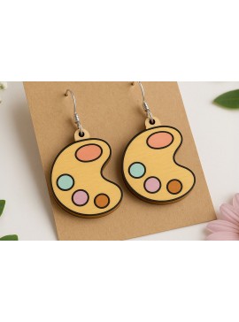 Σετ των 3 Intra απο ξύλο plywood 3mm-4mm πάχος Σκουλαρίκια παλέτα καλλιτεχνών Δίασταση 3x3 cm INTRAFABR-125312990