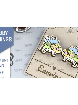 Σετ των 3 Intra απο ξύλο plywood 3mm-4mm πάχος Καλλιτεχνικά σκουλαρίκια Σχέδιο κοπής με λέιζερ Δίασταση 3x3 cm INTRAFABR-104759511