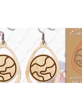 Σετ των 3 Intra απο ξύλο plywood 3mm-4mm πάχος Astronaut Space Earrings  Δίασταση 3x3 cm INTRAFABR-97564367