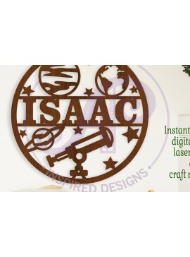 Σετ των 3 Intra απο ξύλο plywood 3mm-4mm πάχος Αστρονομία, Space Name Sign  Δίασταση 6x6 cm INTRAFABR-108507823