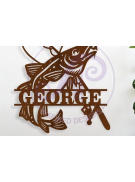 Σετ των 3 Intra απο ξύλο plywood 3mm-4mm πάχος Atlantic Cod Fish Sign  Δίασταση 6x6 cm INTRAFABR-120130615