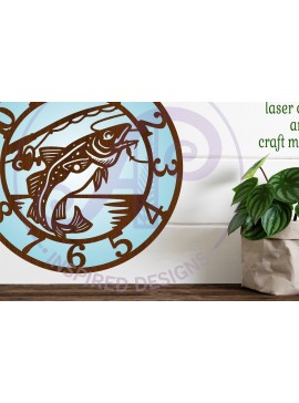 Σετ των 3 Intra απο ξύλο plywood 3mm-4mm πάχος Atlantic Cod Fishing Wall Clock  Δίασταση 8x8 cm INTRAFABR-119506221