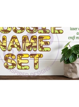 Σετ των 3 Intra απο ξύλο plywood 3mm-4mm πάχος Σύνολο αλφάβητου γραμμάτων αυστραλιανών ζώων Δίασταση 5x5 cm INTRAFABR-97686021