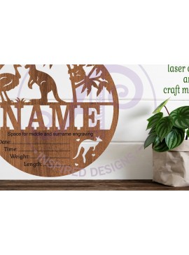 Σετ των 3 Intra απο ξύλο plywood 3mm-4mm πάχος Στατιστικά για τα νεογέννητα ζώα της Αυστραλίας Δίασταση 10x10 cm INTRAFABR-97880164