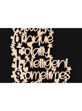 Intra απο ξύλο plywood 3mm-4mm πάχος Σημάδι λέξεων αυτισμού Σημάδι κοπής με λέιζερ Δίασταση 30x30 cm INTRAFABR-103236202