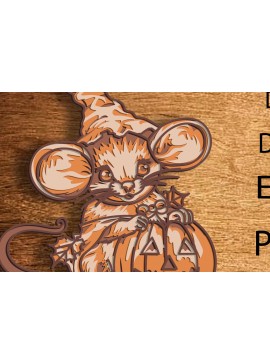 Intra απο ξύλο plywood 3mm-4mm πάχος Autum Mouse Decor 3D Mandala Δίασταση 30x30 cm INTRAFABR-79937659