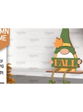 Σετ των 2 Intra απο ξύλο plywood 3mm-4mm πάχος Φθινοπωρινό Gnome  σχέδιο. Gnome Δίασταση 30x20 cm INTRAFABR-103509187