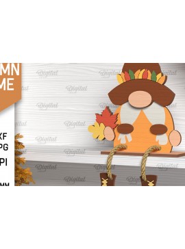 Intra απο ξύλο plywood 3mm-4mm πάχος Φθινοπωρινό Gnome  σχέδιο. Gnome Δίασταση 30x20 cm INTRAFABR-103509076