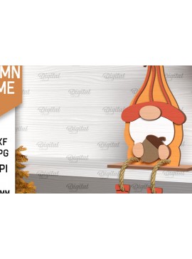 Intra απο ξύλο plywood 3mm-4mm πάχος Φθινοπωρινό Gnome  σχέδιο. Gnome Δίασταση 30x20 cm INTRAFABR-103509109