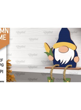 Σετ των 2 Intra απο ξύλο plywood 3mm-4mm πάχος Φθινοπωρινό Gnome  σχέδιο. Gnome Δίασταση 30x20 cm INTRAFABR-103509126