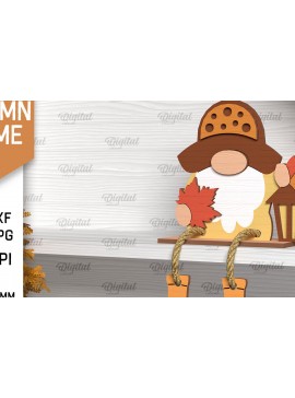 Intra απο ξύλο plywood 3mm-4mm πάχος Φθινοπωρινό Gnome  σχέδιο. Gnome Δίασταση 30x20 cm INTRAFABR-103509165