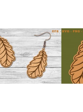 Σετ των 3 Intra απο ξύλο plywood 3mm-4mm πάχος Φθινοπωρινά Σκουλαρίκια κομμένα με λέιζερ 1 Δίασταση 3x3 cm INTRAFABR-111468258