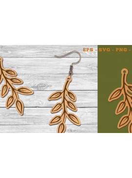 Σετ των 3 Intra απο ξύλο plywood 3mm-4mm πάχος Φθινοπωρινά Σκουλαρίκια κομμένα με λέιζερ 6 Δίασταση 3x3 cm INTRAFABR-111468382