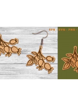 Σετ των 3 Intra απο ξύλο plywood 3mm-4mm πάχος Φθινοπωρινά Σκουλαρίκια με λέιζερ 7 Δίασταση 3x3 cm INTRAFABR-111468408