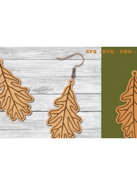 Σετ των 3 Intra απο ξύλο plywood 3mm-4mm πάχος Σκουλαρίκια με λέιζερ φθινοπωρινά φύλλα 8 Δίασταση 3x3 cm INTRAFABR-111468421