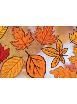 Σετ των 2 Intra απο ξύλο plywood 3mm-4mm πάχος Φθινοπωρινά φύλλα Χαρτί κοπής Δίασταση 1200x1200 cm INTRAFABR-19103826