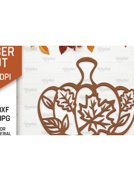 Σετ των 2 Intra απο ξύλο plywood 3mm-4mm πάχος Φθινοπωρινή διακόσμηση τοίχου κολοκύθας με λέιζερ Δίασταση 15x15 cm INTRAFABR-102188594