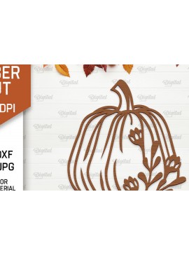 Σετ των 2 Intra απο ξύλο plywood 3mm-4mm πάχος Φθινοπωρινή διακόσμηση τοίχου κολοκύθας με λέιζερ Δίασταση 15x15 cm INTRAFABR-102188752