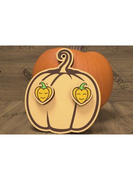 Σετ των 3 Intra απο ξύλο plywood 3mm-4mm πάχος Φθινοπωρινά καρφωτά σκουλαρίκια | Σχεδιασμός κοσμημάτων Δίασταση 3x3 cm INTRAFABR-105198121