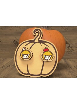 Σετ των 3 Intra απο ξύλο plywood 3mm-4mm πάχος Φθινοπωρινά καρφωτά σκουλαρίκια | Σχεδιασμός κοσμημάτων Δίασταση 3x3 cm INTRAFABR-105198263