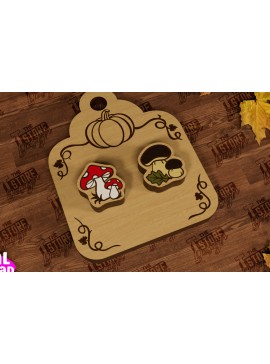 Σετ των 3 Intra απο ξύλο plywood 3mm-4mm πάχος Φθινοπωρινά καρφωτά σκουλαρίκια | Σχεδιασμός κοσμημάτων Δίασταση 3x3 cm INTRAFABR-104302176