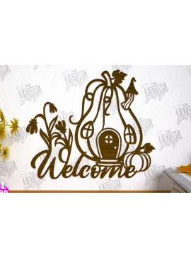 Σετ των 2 Intra απο ξύλο plywood 3mm-4mm πάχος Φθινοπωρινή Τέχνη τοίχου | Φθινοπωρινό σημάδι | CNC Δίασταση 40x40 cm INTRAFABR-103046631